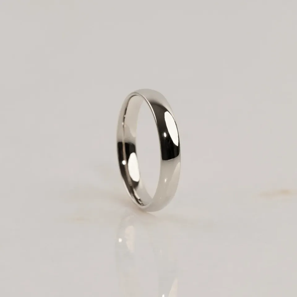 Sisi Copenhagen Oval Court vielsesring 4,5 mm hvidguld 14kt