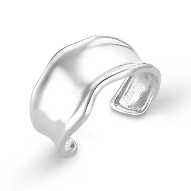 Orelia Statement Organic Molten Metal cuff sølv chunky