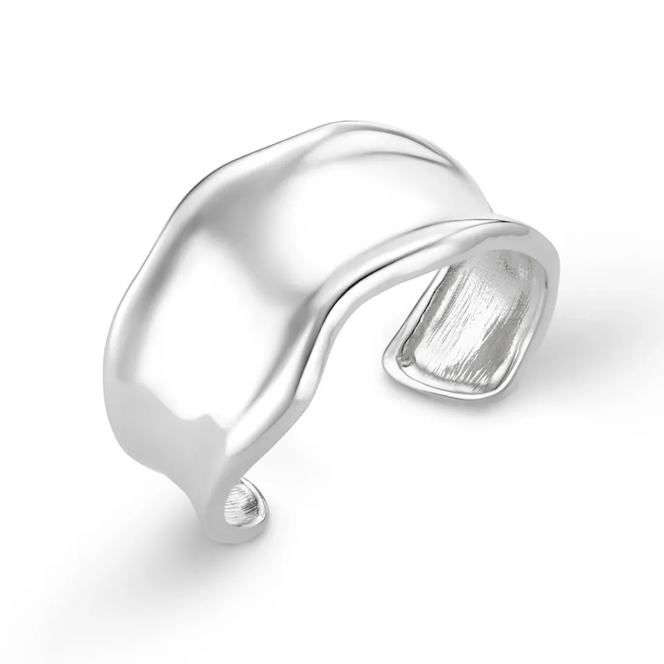 Orelia Statement Organic Molten Metal cuff sølv chunky