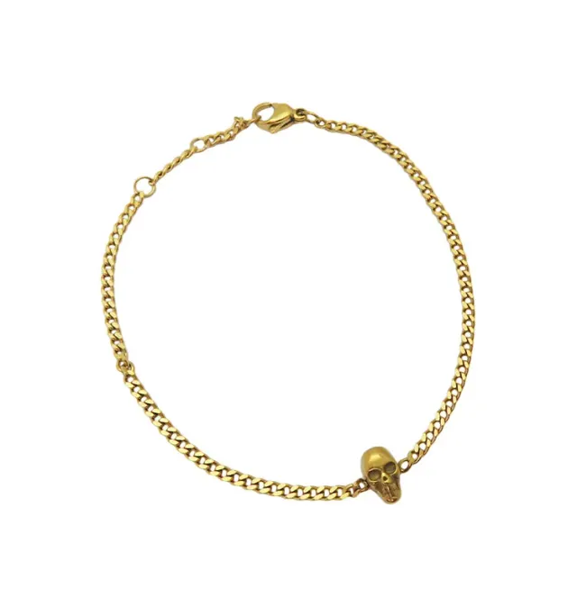 Wos Angus armbånd guld kranie 18 cm forgyldt
