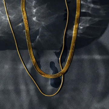 TIMI OF SWEDEN Ivy Double Snake halskæde forgyldt