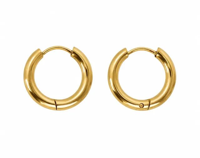 Wos Thick gold hoops øreringe 17 mm guld