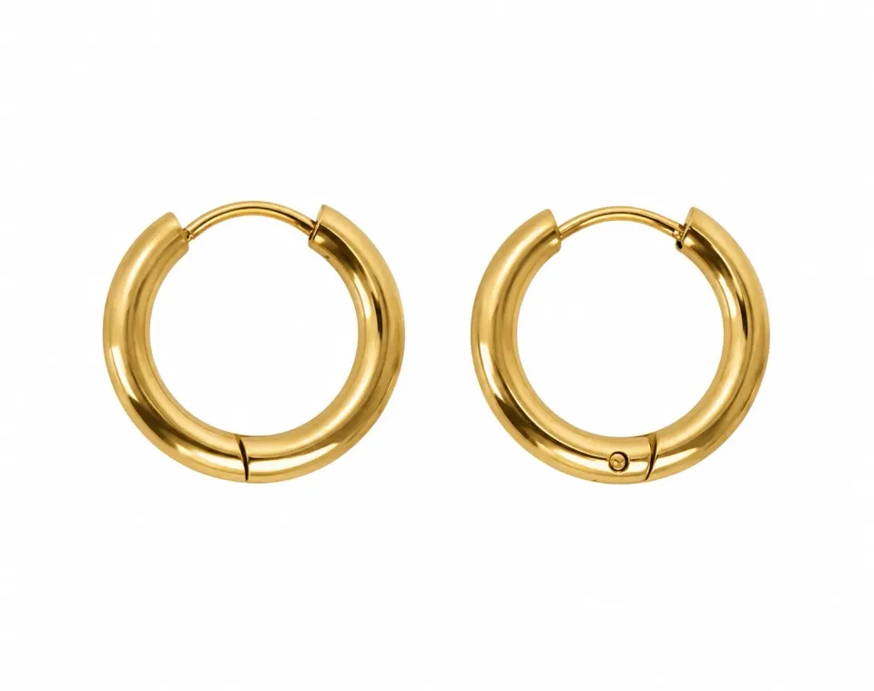 Wos Thick gold hoops øreringe 17 mm guld