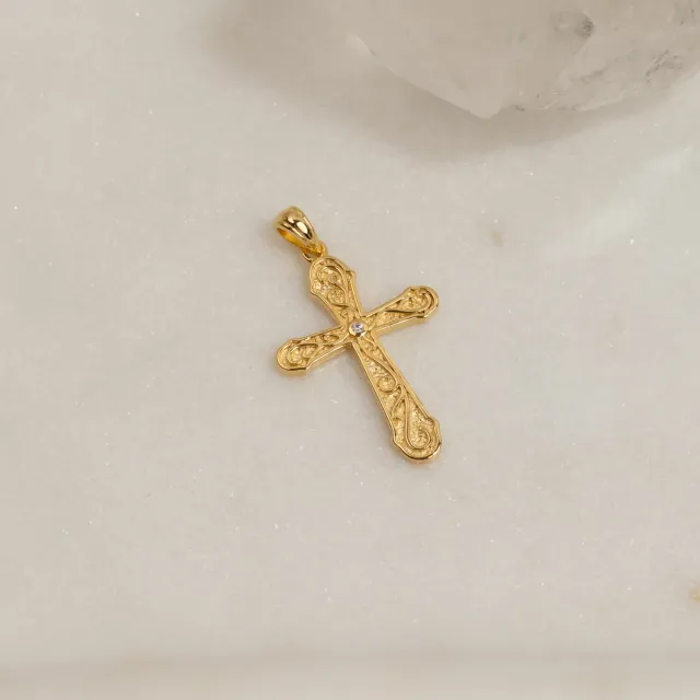 Sisi Copenhagen Dagmar Cross vedhæng forgyldt 25mm