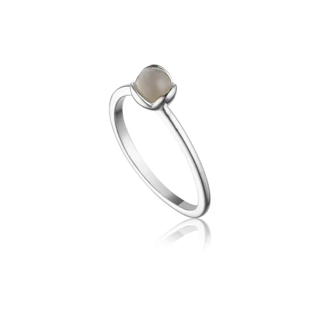 Bykjaergaard Glory petit ring sølv grå månesten