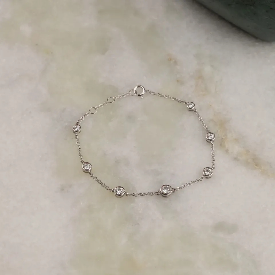 Sisi Copenhagen Graduating Bezel armbånd hvidguld 0,75 ct lab