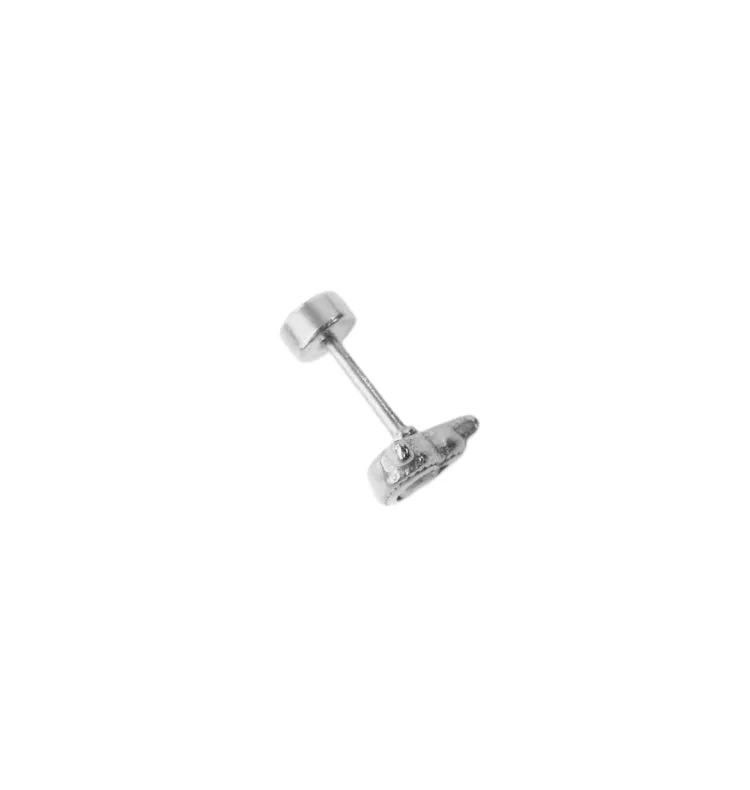 Wos Devil Heart ørering sølv single 0,5 cm