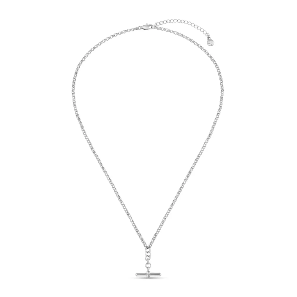 Orelia LUXE Pavé T-Bar Drop halskæde sølv