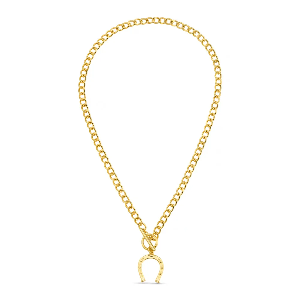 Orelia Horseshoe T-Bar Chain halskæde guld