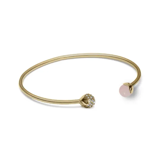 Bykjaergaard Glory armring forgyldt sølv rosa kalcedon