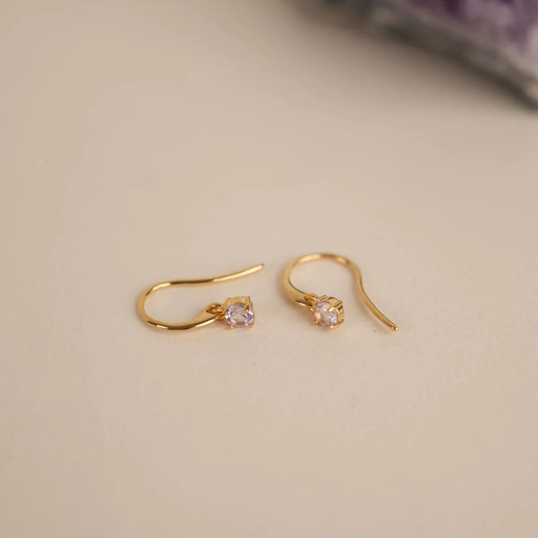 Sisi Copenhagen Gemma Purple Amethyst Golden Hook øreringe forgyldt