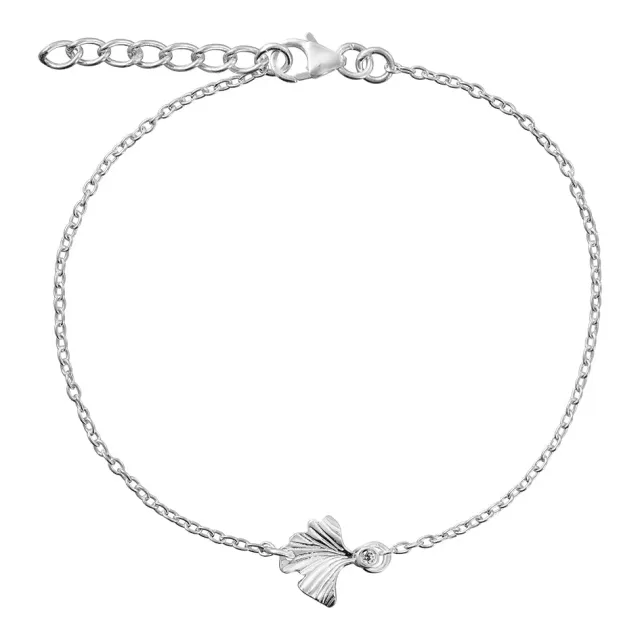 Bykjaergaard Divine armbånd i sølv med blad og zirkonia