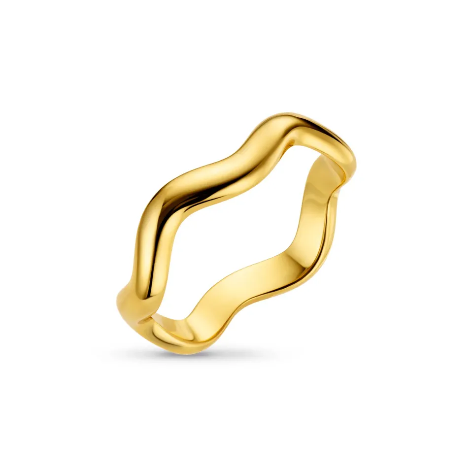 Orelia Polished Wave ring forgyldt guld