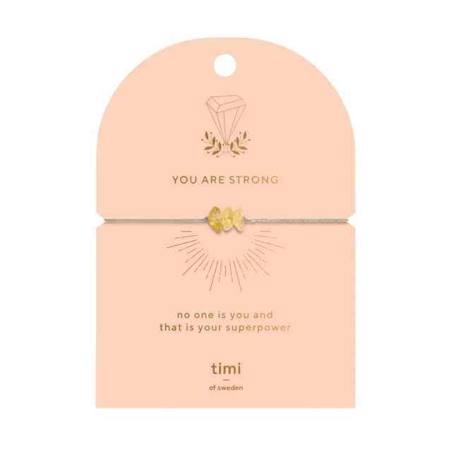 TIMI OF SWEDEN Citrine Chip armbånd forgyldt sten