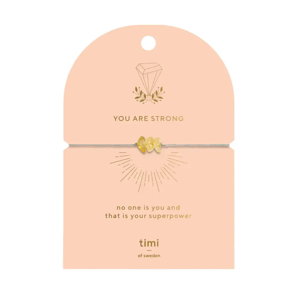TIMI OF SWEDEN Citrine Chip armbånd forgyldt sten