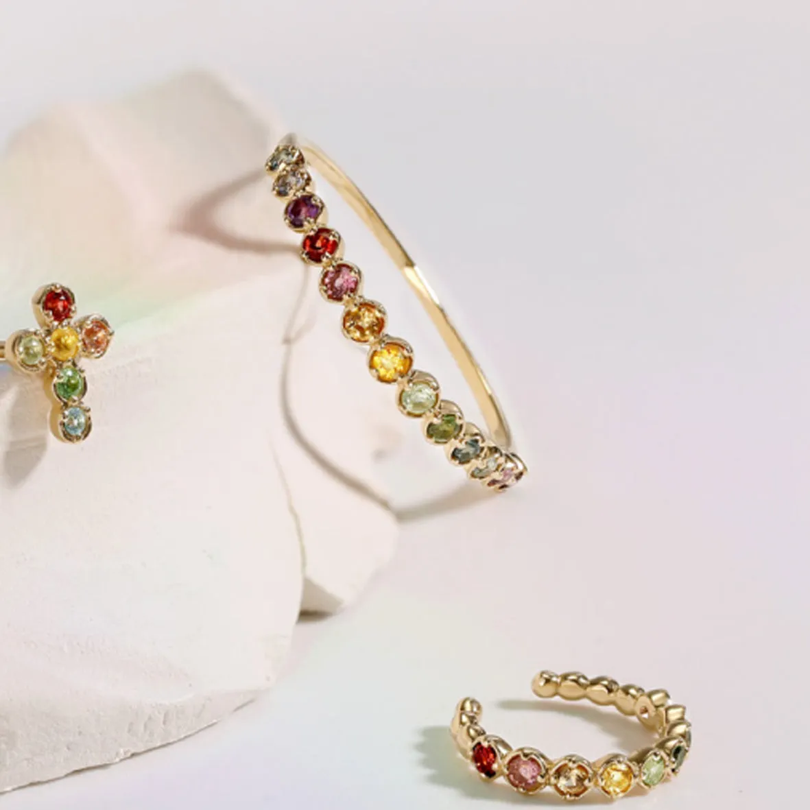 Bykjaergaard Fine ring 14 kt guld med ædelsten str. 56