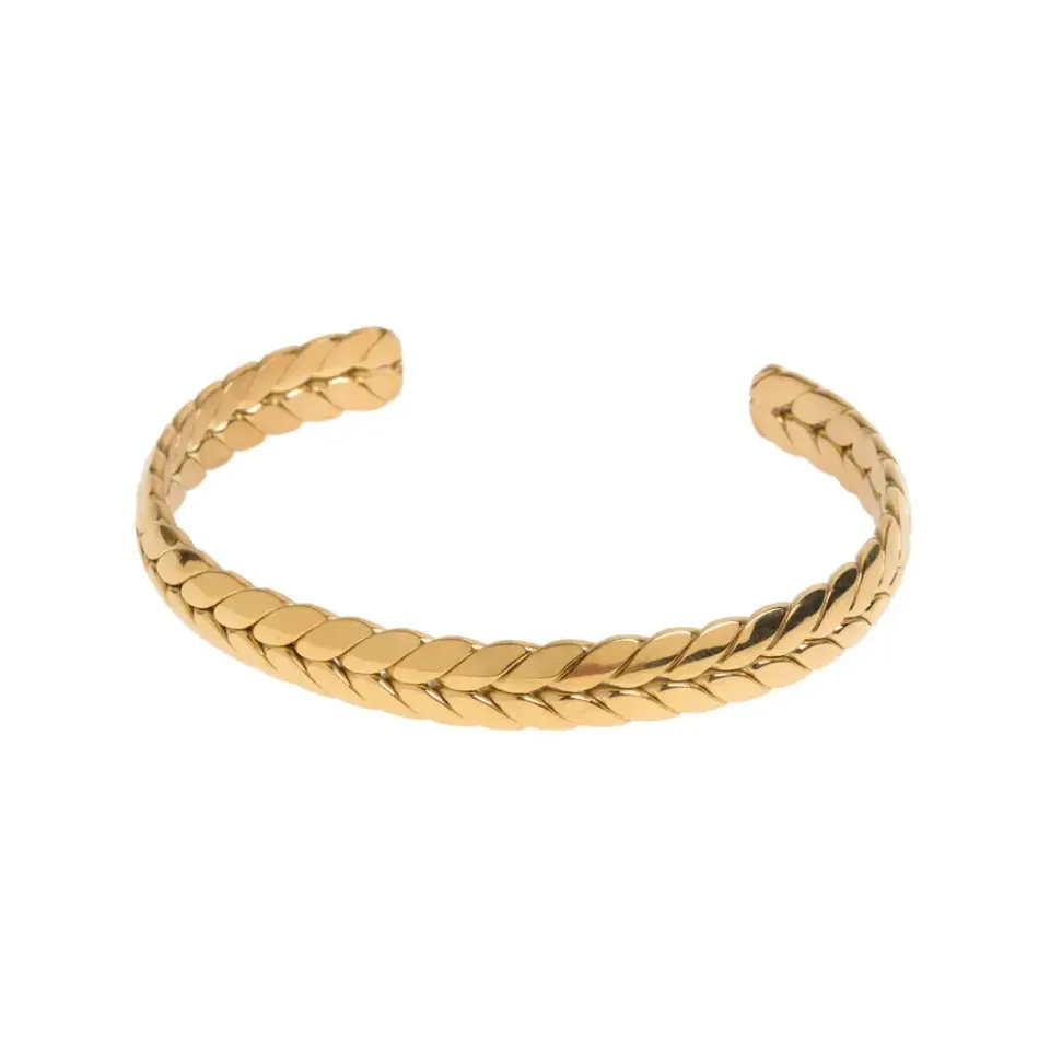 TIMI OF SWEDEN Braid Bangle armbånd forgyldt stål