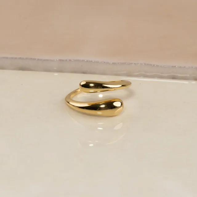 Sisi Copenhagen Bea Golden åben ring forgyldt str 52