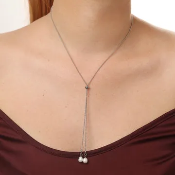 TIMI OF SWEDEN Barbro lariat halskæde ferskvandsperle 60 cm