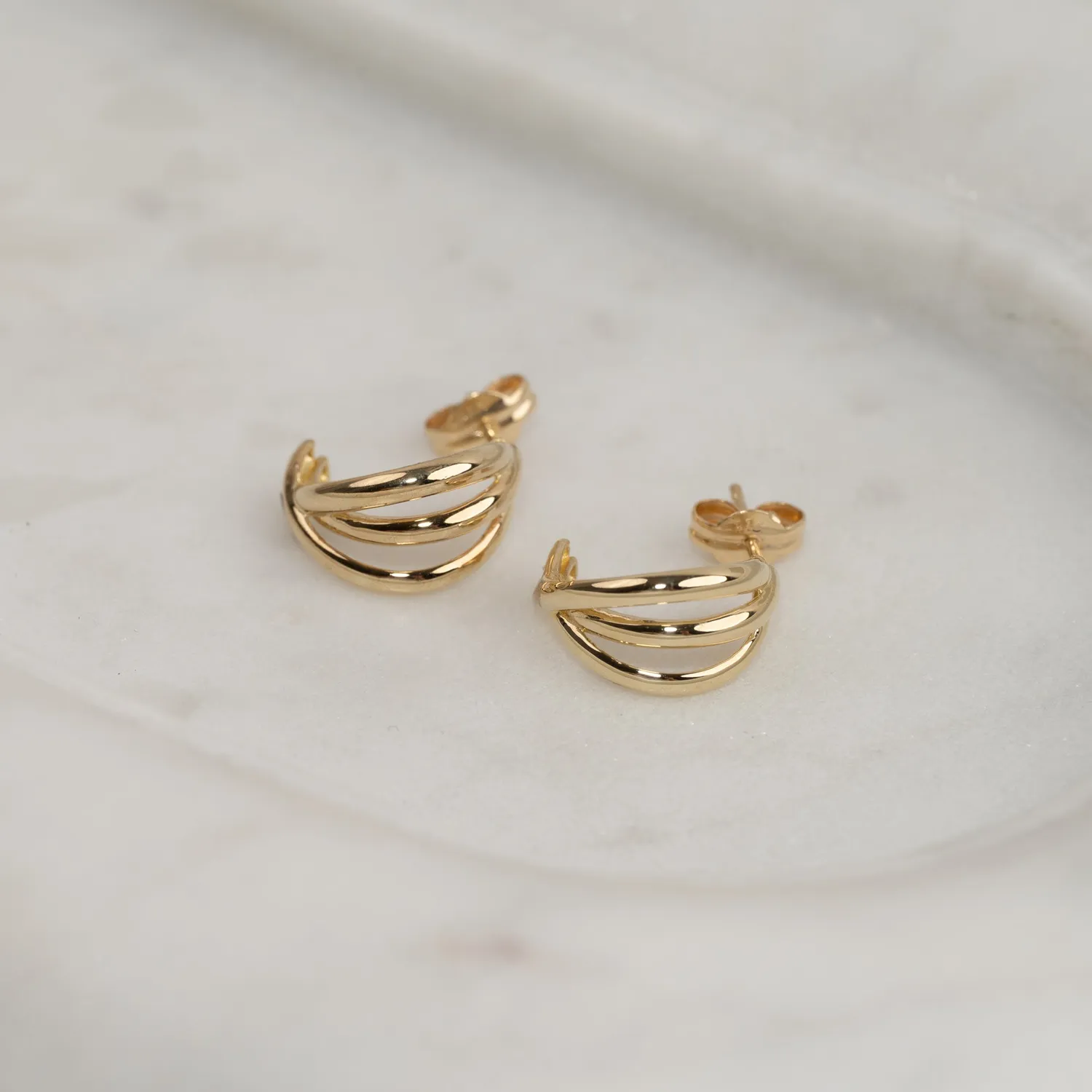 Sisi Copenhagen Elin creoler 9 kt guld tredelt par