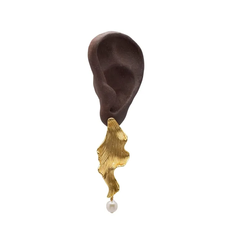 WOS UP Faye perle øreringe guld 5,9 cm