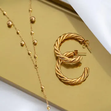 TIMI OF SWEDEN Klara lariat halskæde guld rustfrit stål