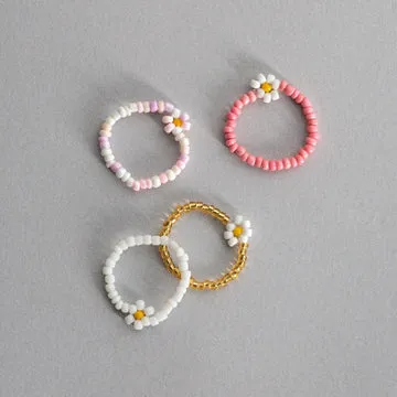 Timi of Sweden Lisa flower bead ring justerbar