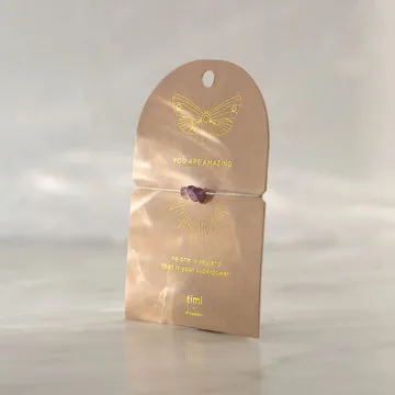TIMI OF SWEDEN Amethyst Chip armbånd ametyst justerbar