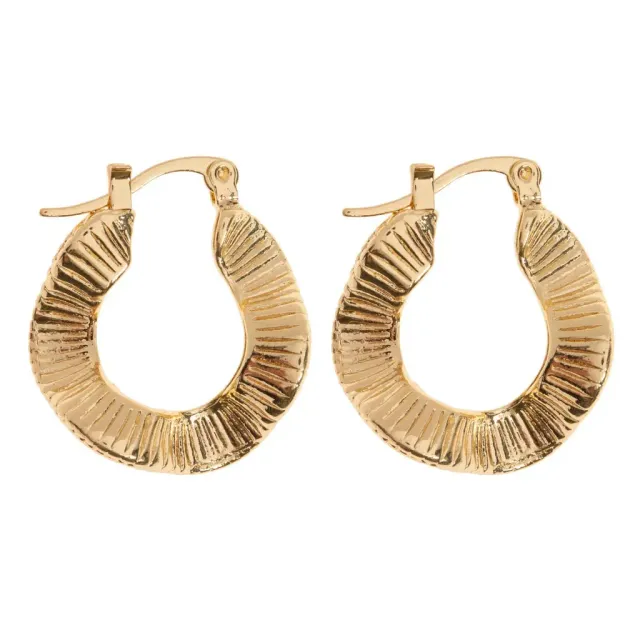 TIMI OF SWEDEN Zeina bølgede hoops messing guld 24 mm