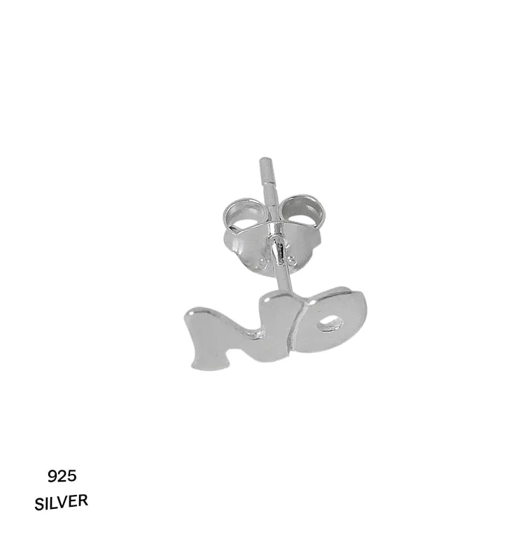 Wos No single studs ørering sølv 925