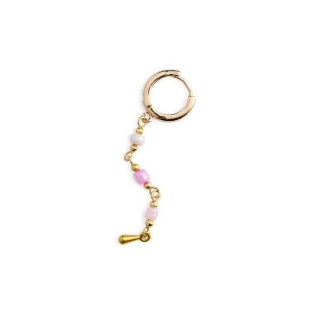 TIMI OF SWEDEN Alia bead hoop øreringe lyserød stål
