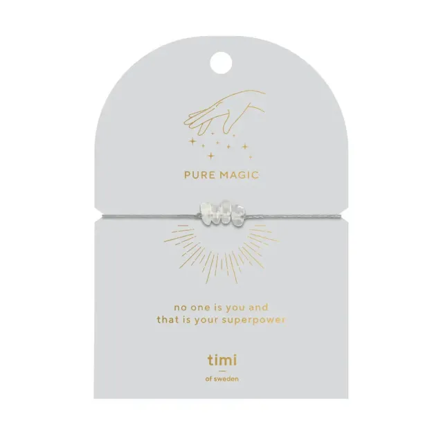TIMI OF SWEDEN Clear Quartz chip armbånd guld