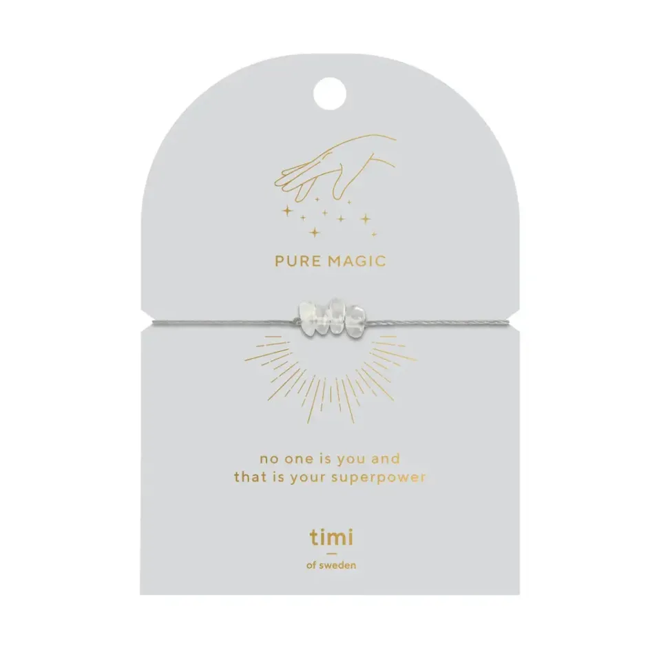 TIMI OF SWEDEN Clear Quartz chip armbånd guld