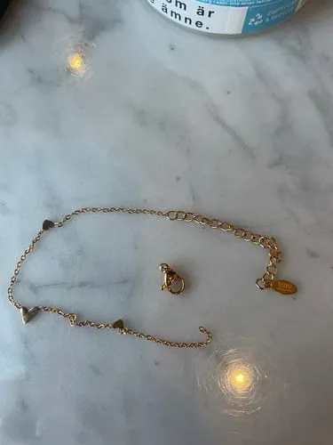 Timi of Sweden Sarah hjerte armbånd stål forgyldt 18cm