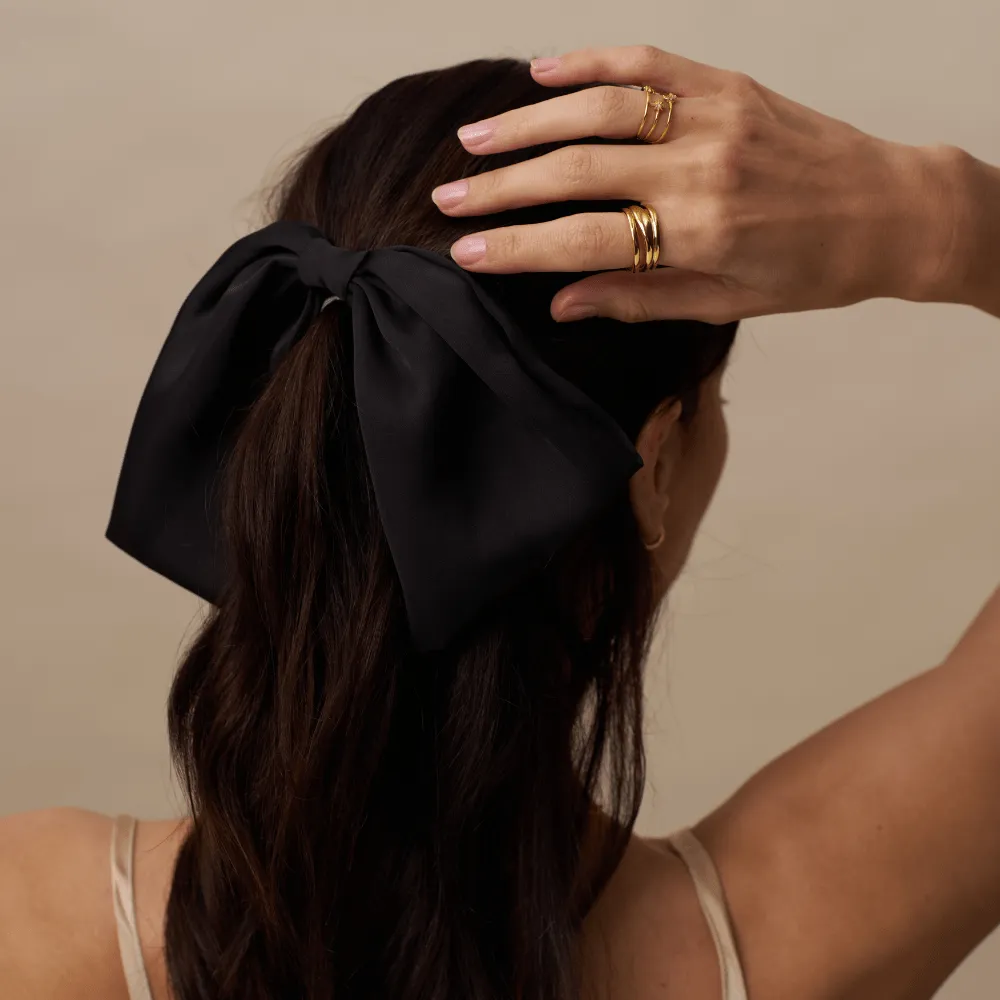 Orelia Oversized Bow hårspænde sort stor sløjfe