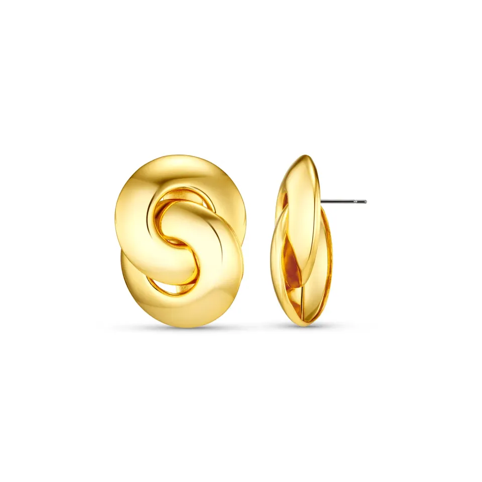 Orelia Statement Stud Interlocking øreringe guld