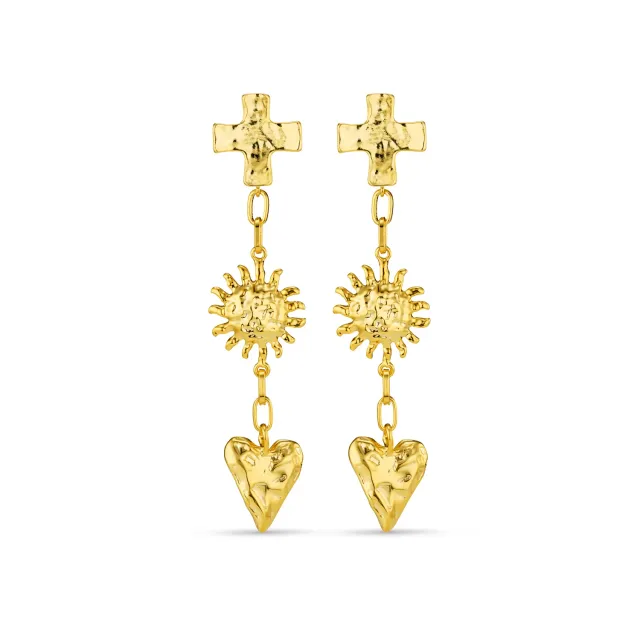 Orelia Molten Statement Charm Drop øreringe guld