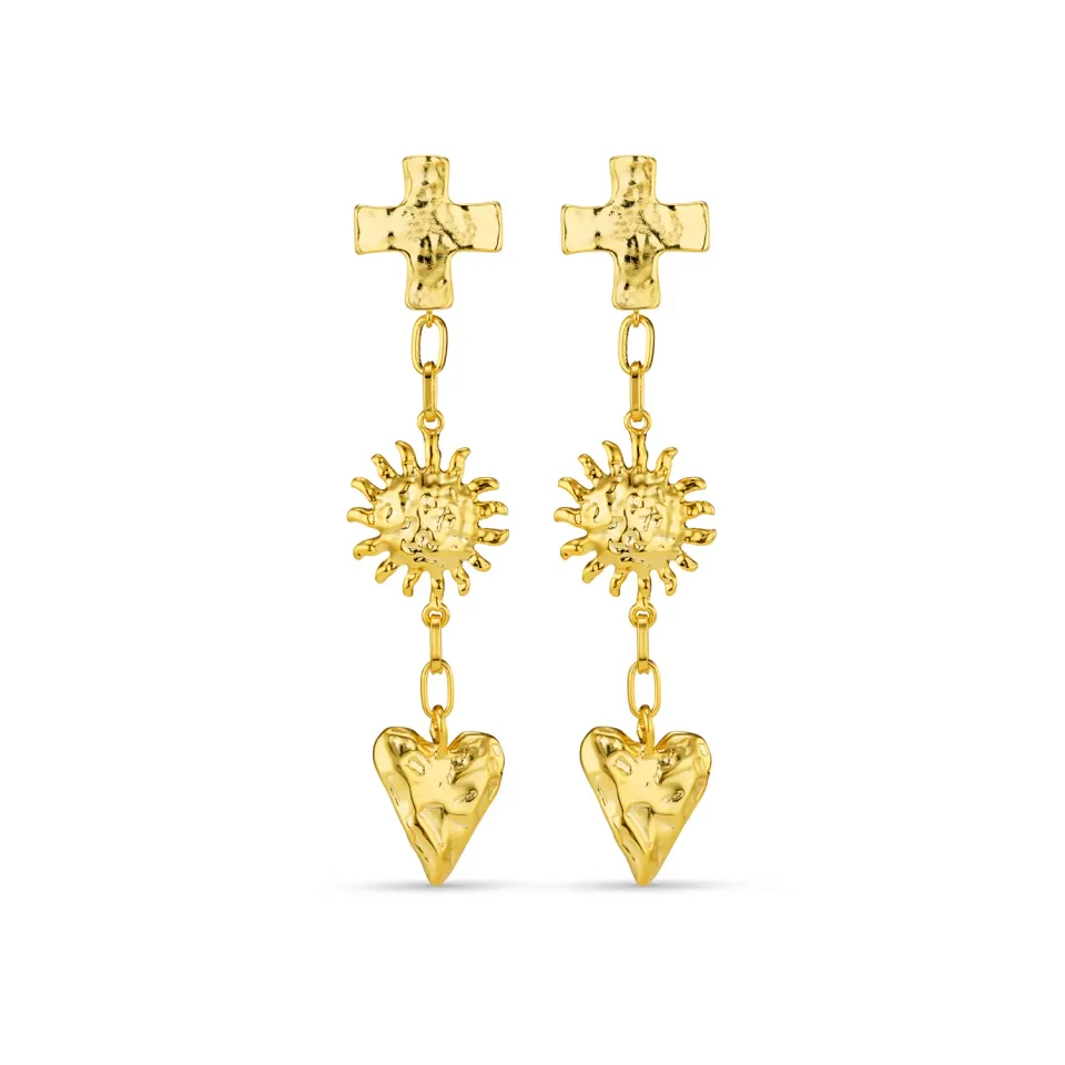 Orelia Molten Statement Charm Drop øreringe guld