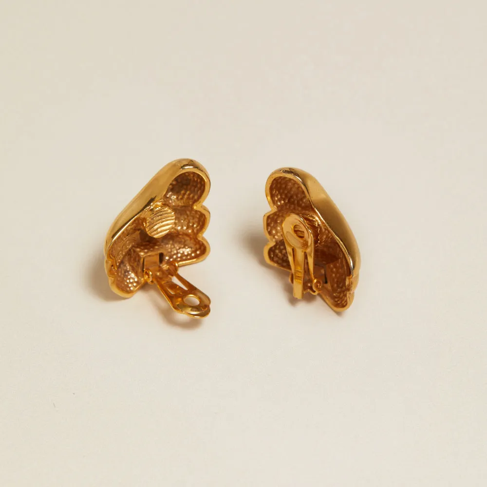 Orelia Vintage Linear Wave clip-on øreringe forgyldt