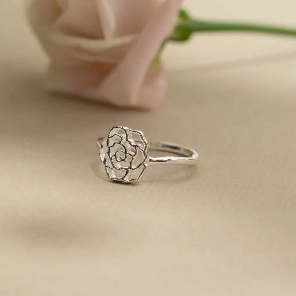 Sisi Copenhagen Rosa ring sølv rose str. 48-64