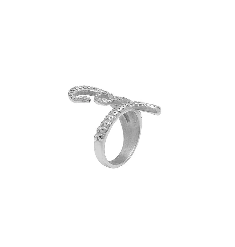 Wos Payton ring sølv blæksprutte 16-18 mm