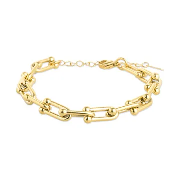 TIMI OF SWEDEN Betty Paperclip armbånd rustfrit stål 16 cm