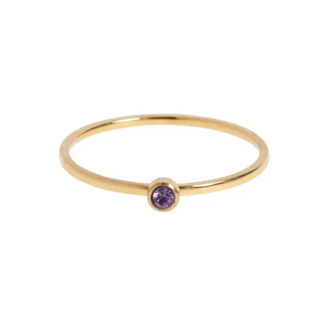 TIMI OF SWEDEN Chakra Crystal ring rustfrit stål