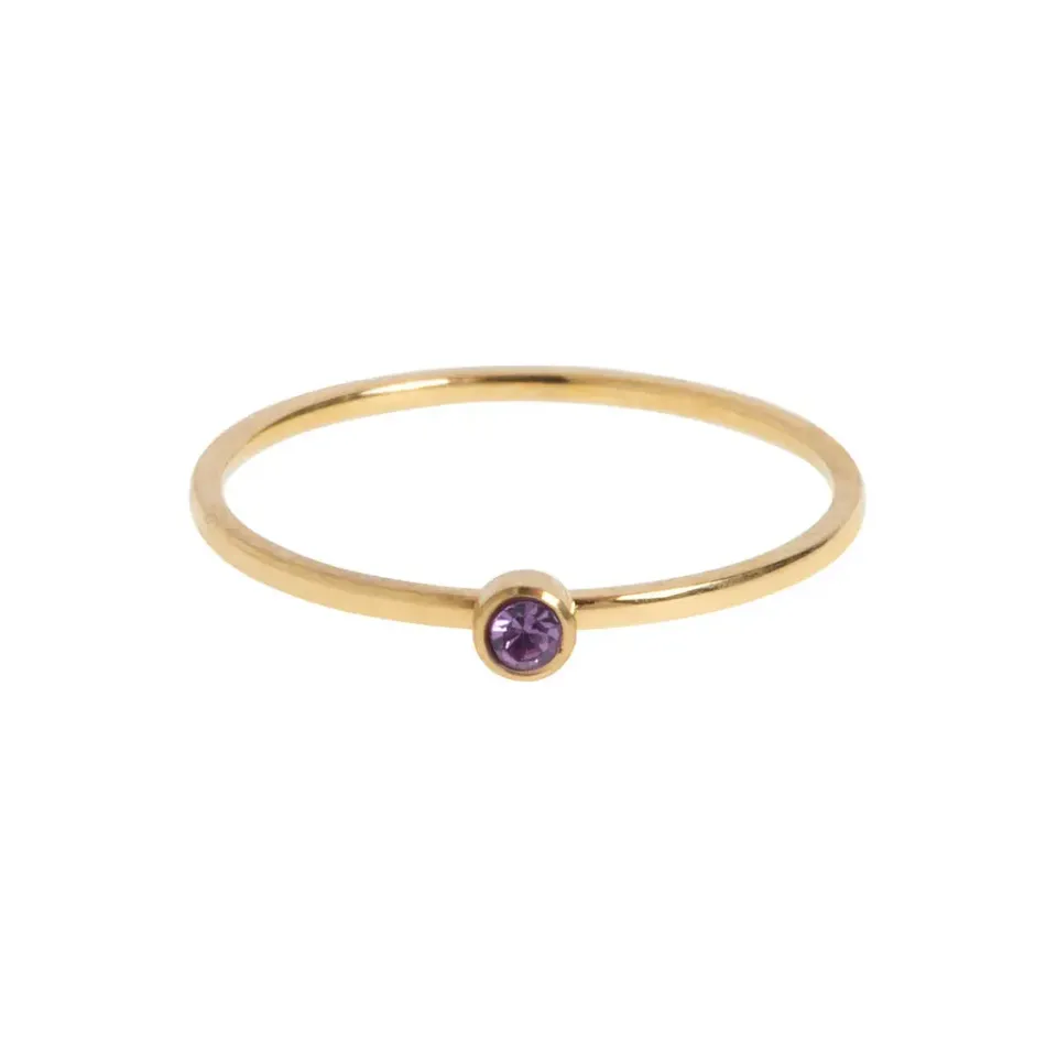 TIMI OF SWEDEN Chakra Crystal ring rustfrit stål