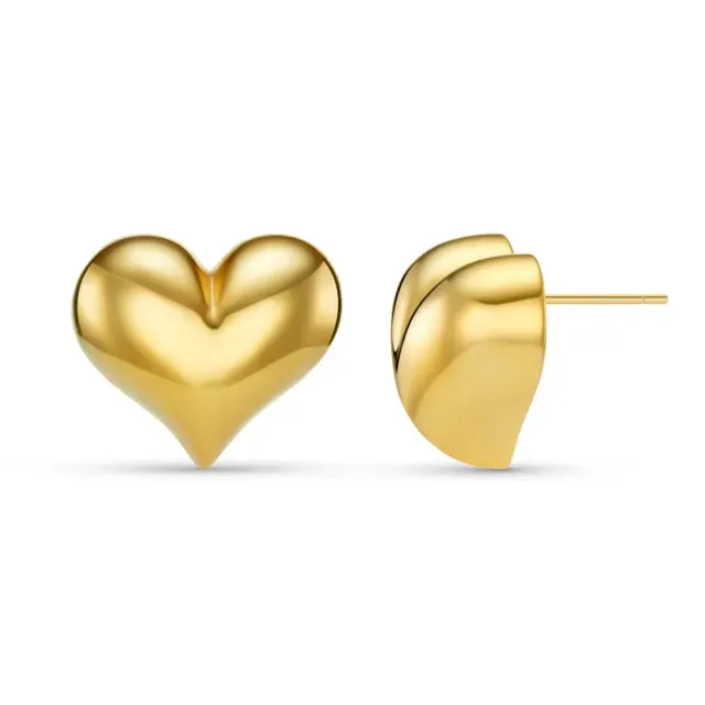 Orelia Statement Voluminous Heart ørestikker guld