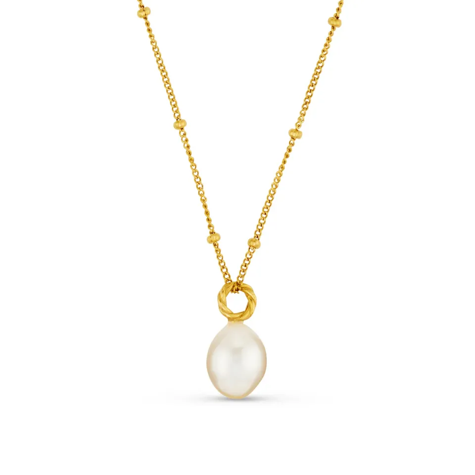 Orelia LUXE Rope Pearl halskæde perle guld