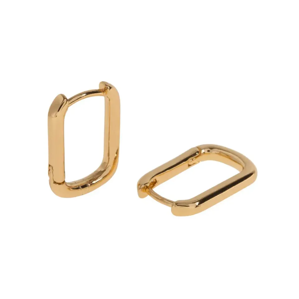 TIMI OF SWEDEN Paula Rectangular Hoop øreringe guld