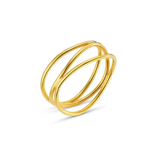 Orelia Fine Stacked Illusion ring forgyldt S/M
