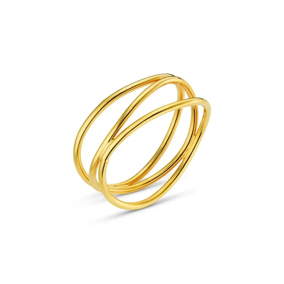 Orelia Fine Stacked Illusion ring forgyldt S/M