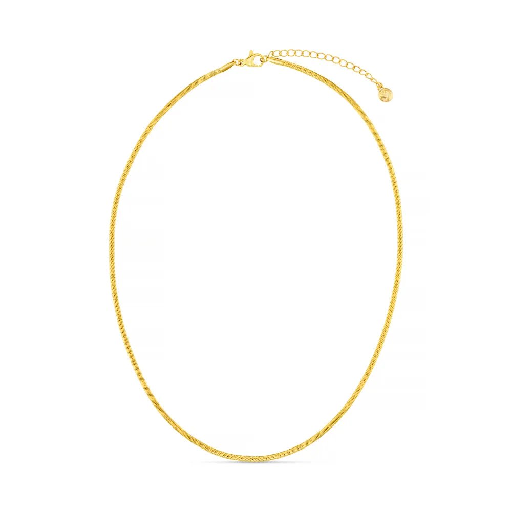 Orelia LUXE Flat Snake Chain halskæde guld vandtæt